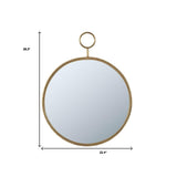 28" Gold Round Iron Framed Accent Mirror - Homeroots - Flyclothing LLC