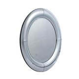 32" Silver Round Curved Frame Accent Mirror - Homeroots - Flyclothing LLC