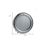 32" Silver Round Curved Frame Accent Mirror - Homeroots - Flyclothing LLC