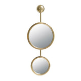 29" Gold Round Iron Framed Accent Mirror - Homeroots - Flyclothing LLC