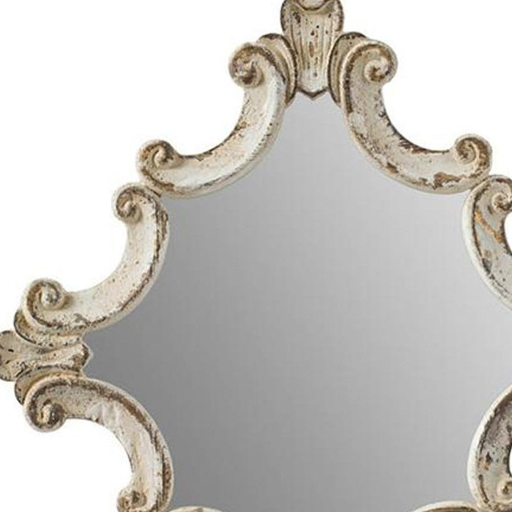 30" White Diamond Solid Wood Framed Accent Mirror - Homeroots - Flyclothing LLC