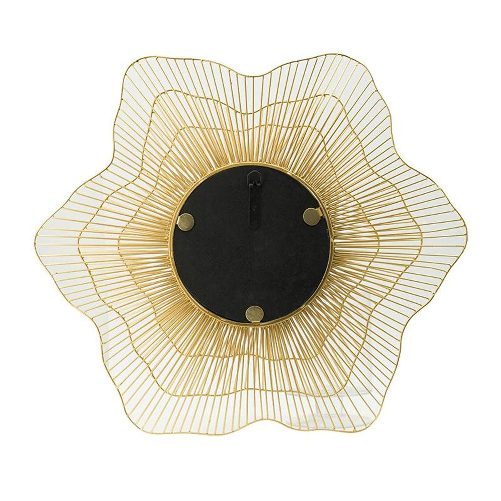 27" Gold Floral Sunburst Iron Framed Accent Mirror - Homeroots - Flyclothing LLC