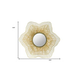 27" Gold Floral Sunburst Iron Framed Accent Mirror - Homeroots - Flyclothing LLC