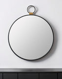 23" Black Round Metal Framed Accent Mirror - Homeroots - Flyclothing LLC