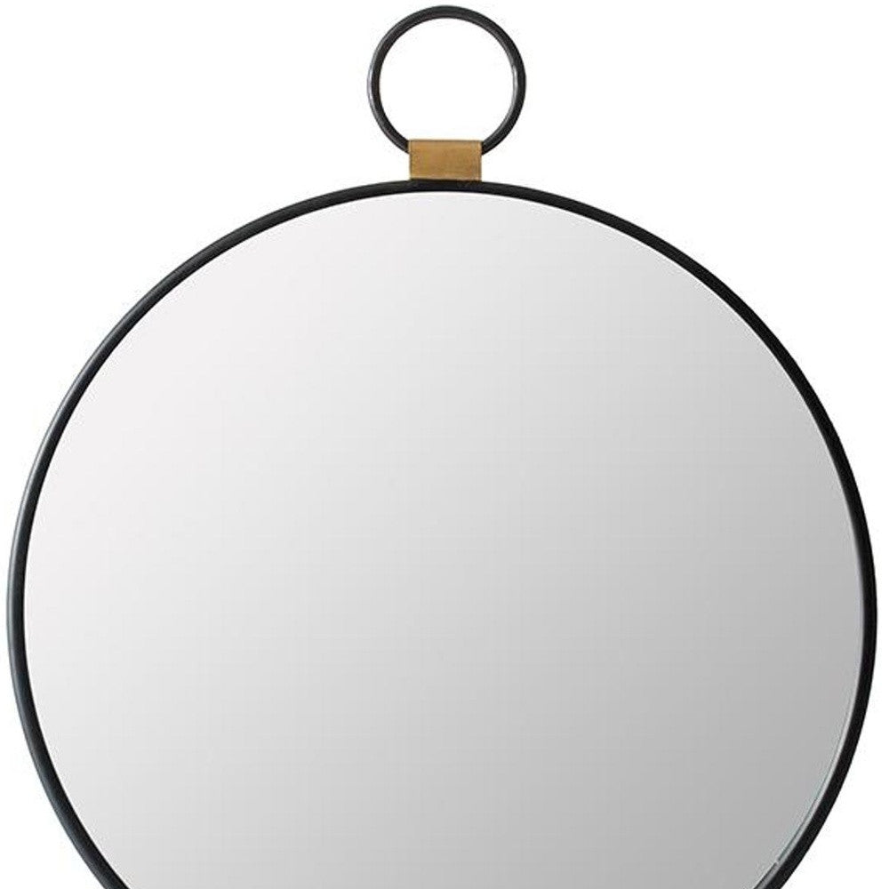 23" Black Round Metal Framed Accent Mirror - Homeroots - Flyclothing LLC