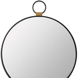 23" Black Round Metal Framed Accent Mirror - Homeroots - Flyclothing LLC