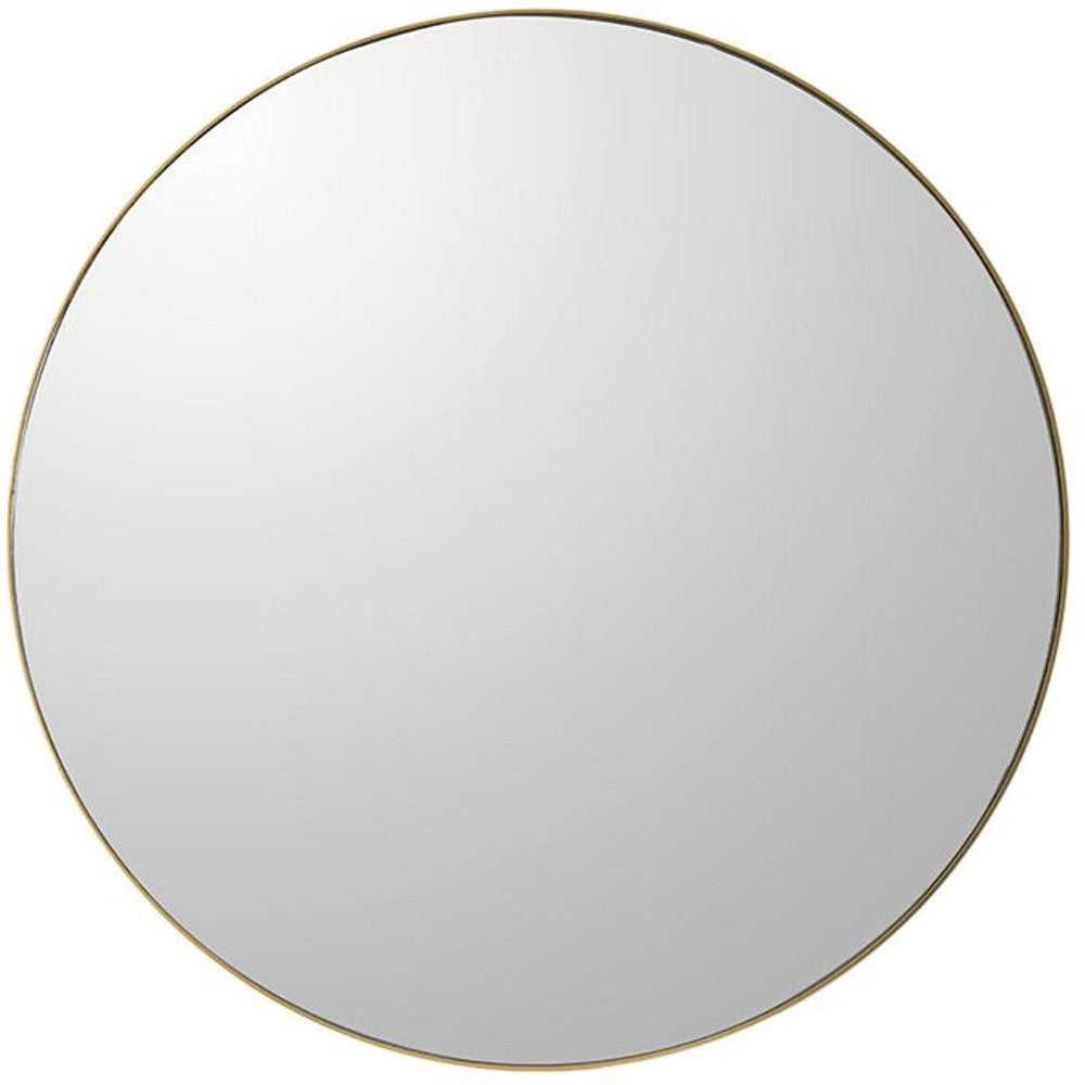 30" Gold Round Framed Accent Mirror - Homeroots - Flyclothing LLC