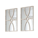 Set of Two White Solid and Engineered Wood Framed Accent Mirror - Homeroots - Flyclothing LLC