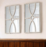 Set of Two White Solid and Engineered Wood Framed Accent Mirror - Homeroots - Flyclothing LLC