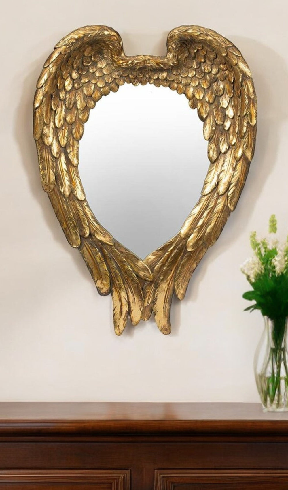 22" Gold Heart Resin Framed Accent Mirror - Homeroots