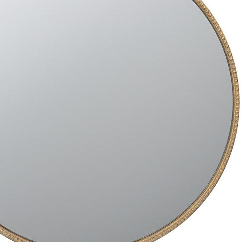 32" Gold Crowned Top Iron Framed Accent Mirror - Homeroots - Flyclothing LLC