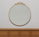 39" Gold Crowned Top Iron Framed Accent Mirror - Homeroots - Flyclothing LLC