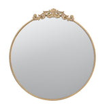 39" Gold Crowned Top Iron Framed Accent Mirror - Homeroots - Flyclothing LLC