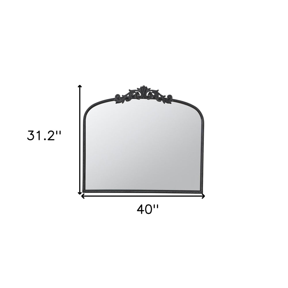 31" Black Arch Iron Framed Accent Mirror - Homeroots - Flyclothing LLC