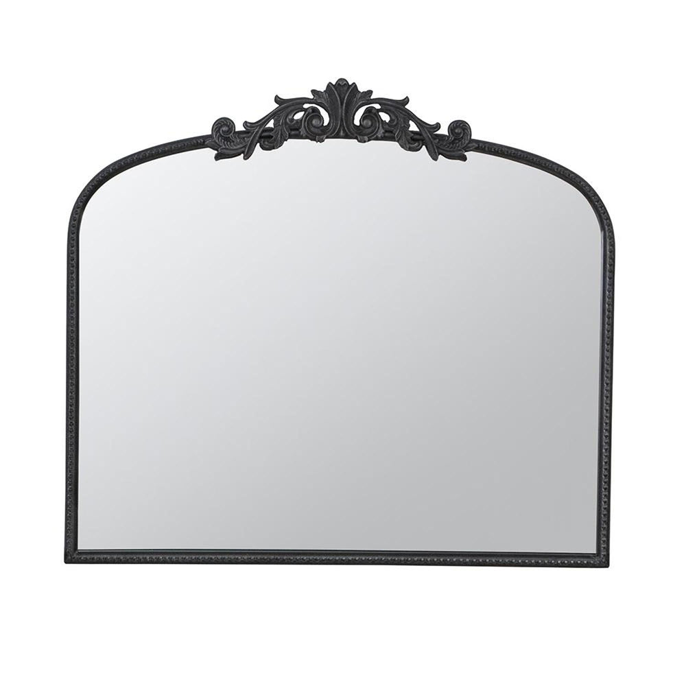 31" Black Arch Iron Framed Accent Mirror - Homeroots - Flyclothing LLC