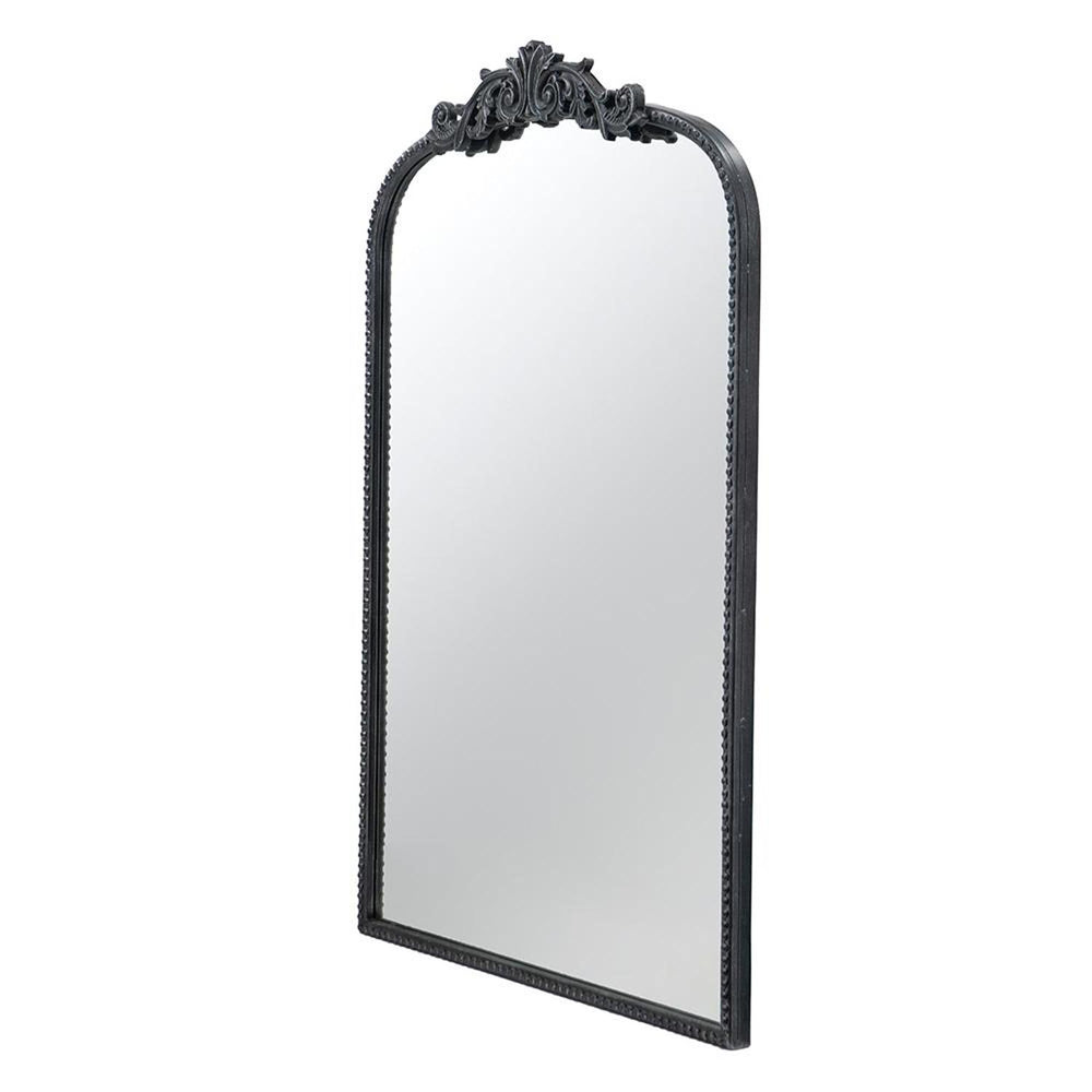 36" Black Arch Iron Framed Accent Mirror - Homeroots - Flyclothing LLC
