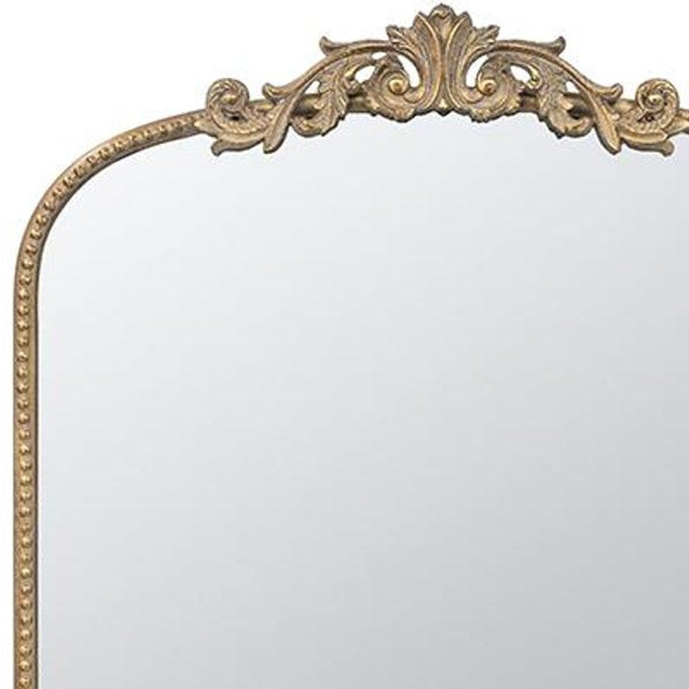 42" Gold Arch Iron Framed Accent Mirror - Homeroots - Flyclothing LLC