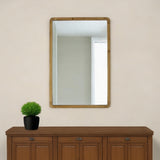 35" Brown Solid Wood Framed Accent Mirror - Homeroots - Flyclothing LLC