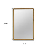 35" Brown Solid Wood Framed Accent Mirror - Homeroots - Flyclothing LLC