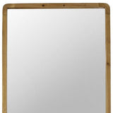 35" Brown Solid Wood Framed Accent Mirror - Homeroots - Flyclothing LLC