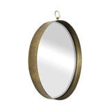 28" Gold Round Iron Framed Accent Mirror - Homeroots - Flyclothing LLC
