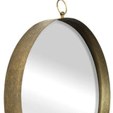 28" Gold Round Iron Framed Accent Mirror - Homeroots - Flyclothing LLC
