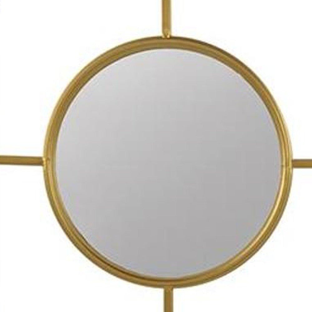 16" Gold Iron Framed Accent Mirror - Homeroots - Flyclothing LLC