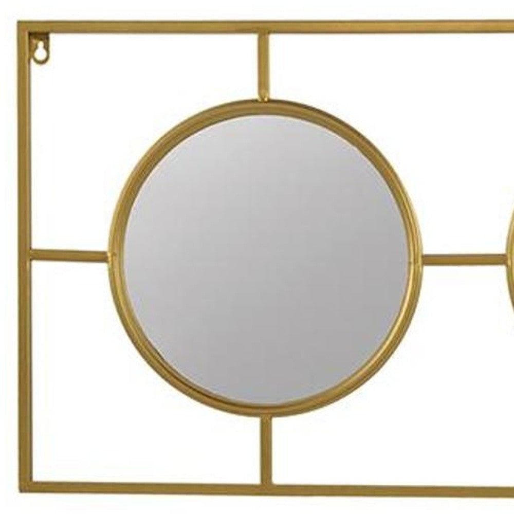 16" Gold Iron Framed Accent Mirror - Homeroots - Flyclothing LLC