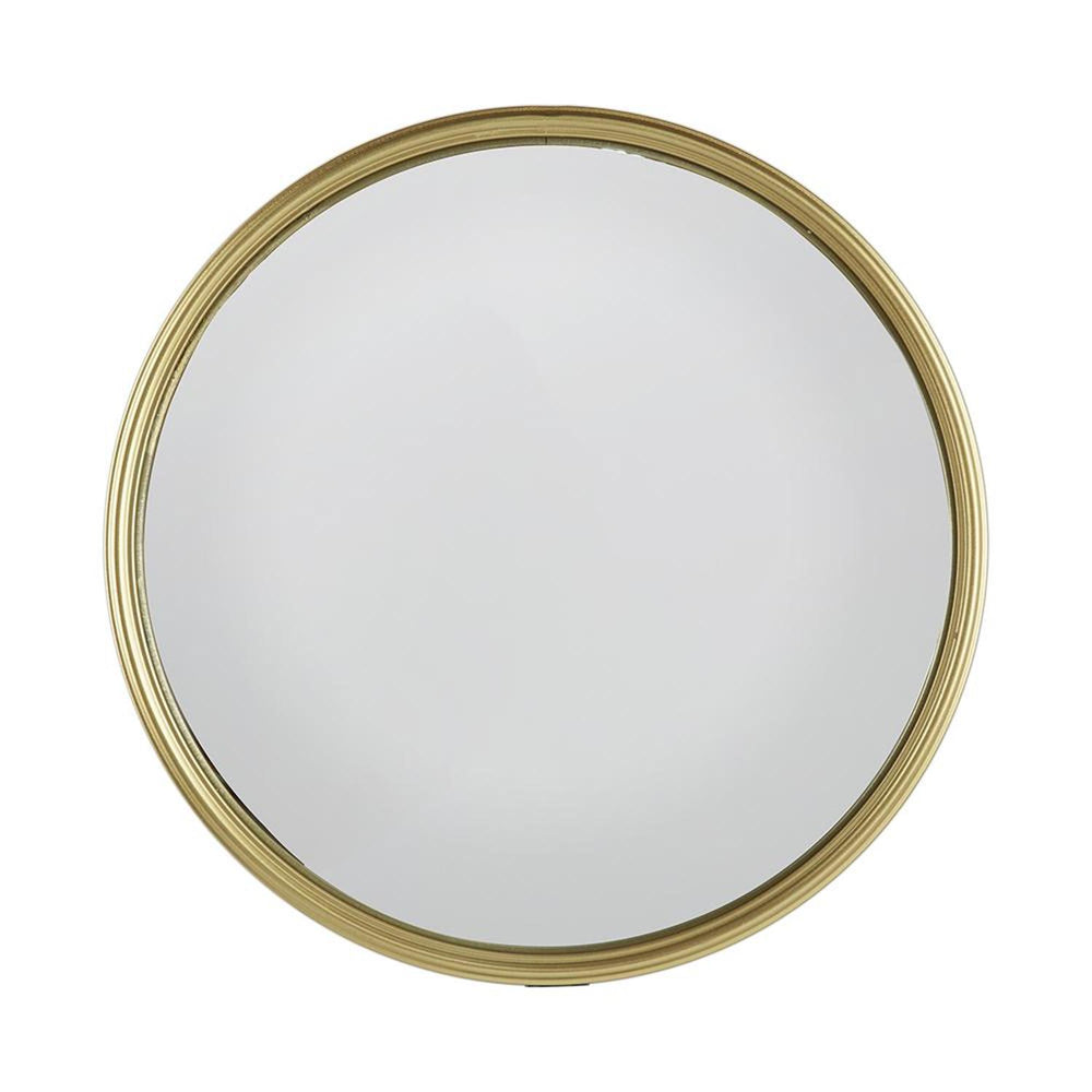 15" Gold Round Iron Textured Framed Accent Mirror - Homeroots - Flyclothing LLC