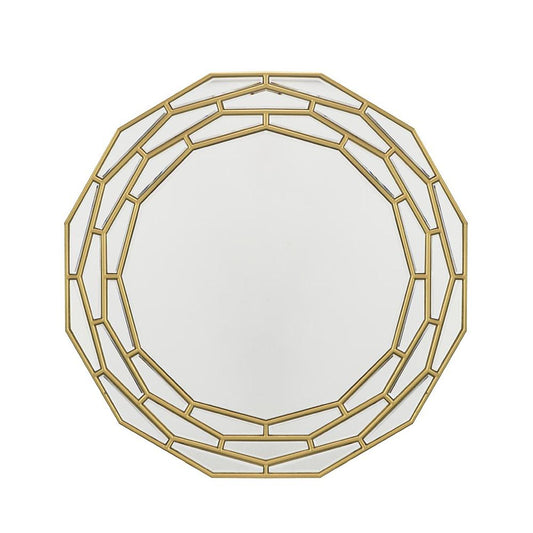 35" Gold Round Framed Accent Mirror