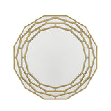 35" Gold Round Framed Accent Mirror - Homeroots - Flyclothing LLC