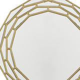35" Gold Round Framed Accent Mirror - Homeroots - Flyclothing LLC