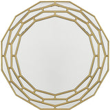 35" Gold Round Framed Accent Mirror - Homeroots - Flyclothing LLC