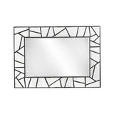 28" Black Metal And Glass Mosaic Framed Accent Mirror - Homeroots - Flyclothing LLC