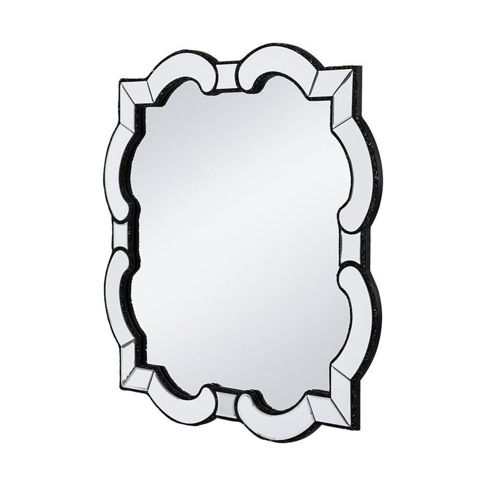 32" Clear Scalloped Glass Framed Accent Mirror - Homeroots - Flyclothing LLC