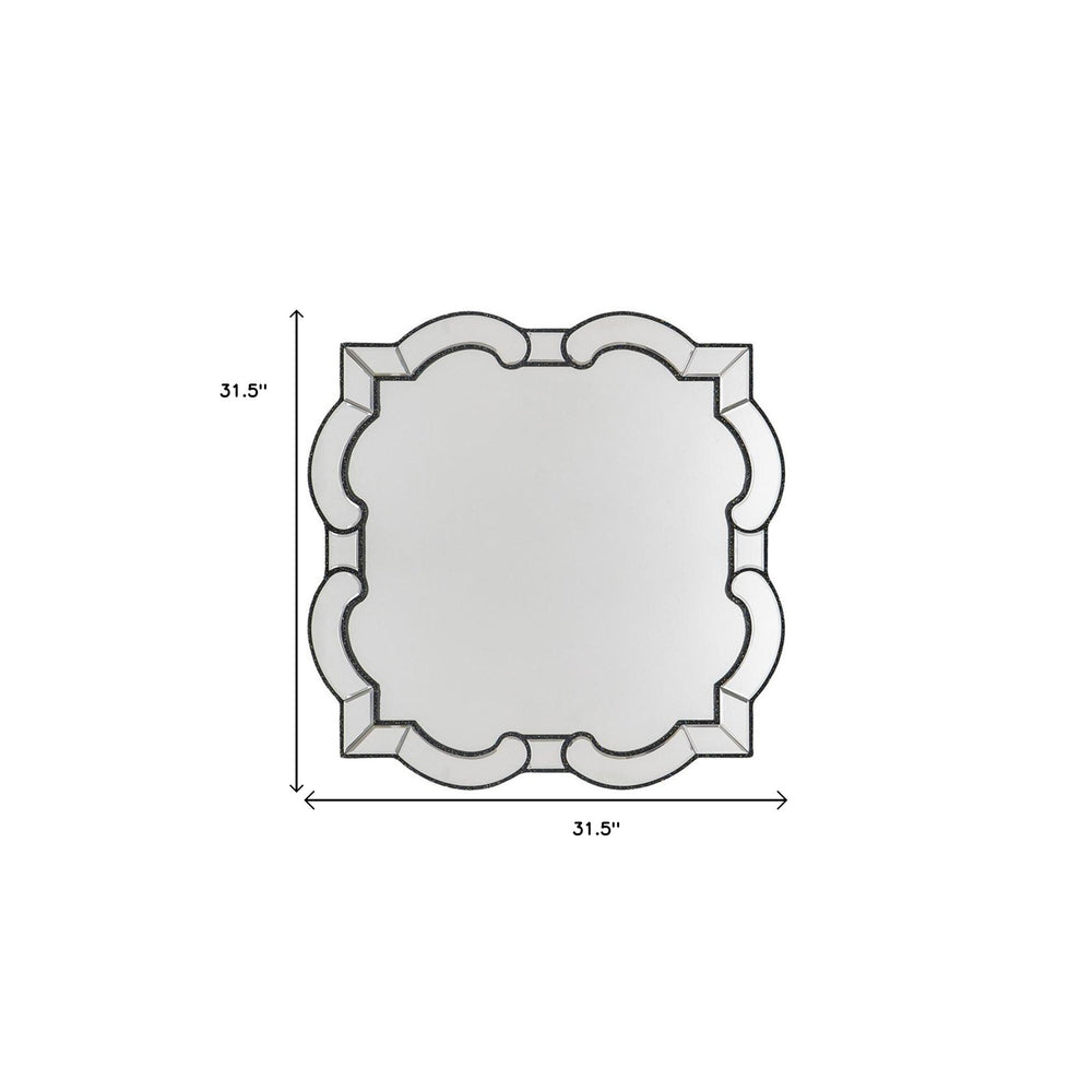 32" Clear Scalloped Glass Framed Accent Mirror - Homeroots - Flyclothing LLC