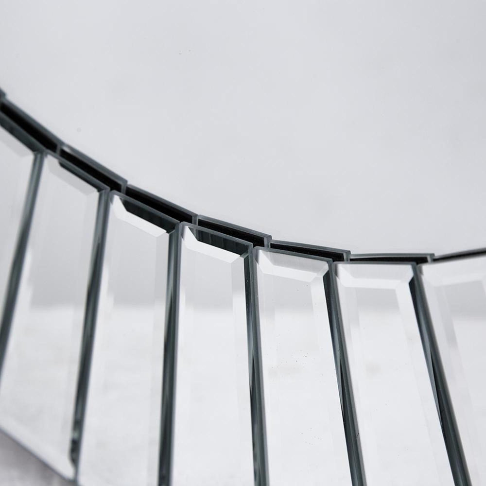 24" Clear Round Beveled Glass Framed Accent Mirror - Homeroots - Flyclothing LLC