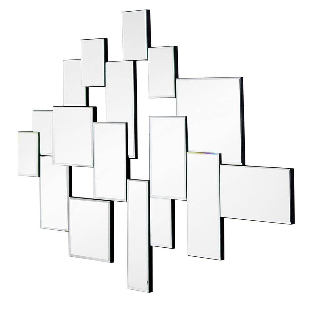 30" Clear Abstract Glass Contemporary Panels Unframed Accent Mirror - Homeroots - Flyclothing LLC