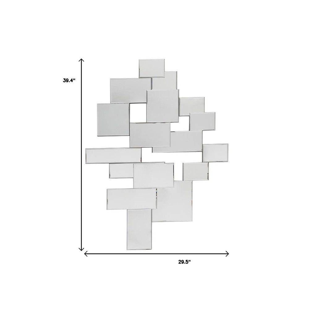 30" Clear Abstract Glass Contemporary Panels Unframed Accent Mirror - Homeroots - Flyclothing LLC