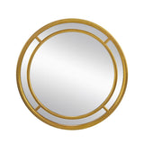35" Gold Geo Dot Round Double Frame Accent Mirror - Homeroots - Flyclothing LLC