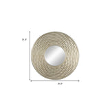 31" Silver Round Dimensional Thick Frame Accent Mirror - Homeroots - Flyclothing LLC