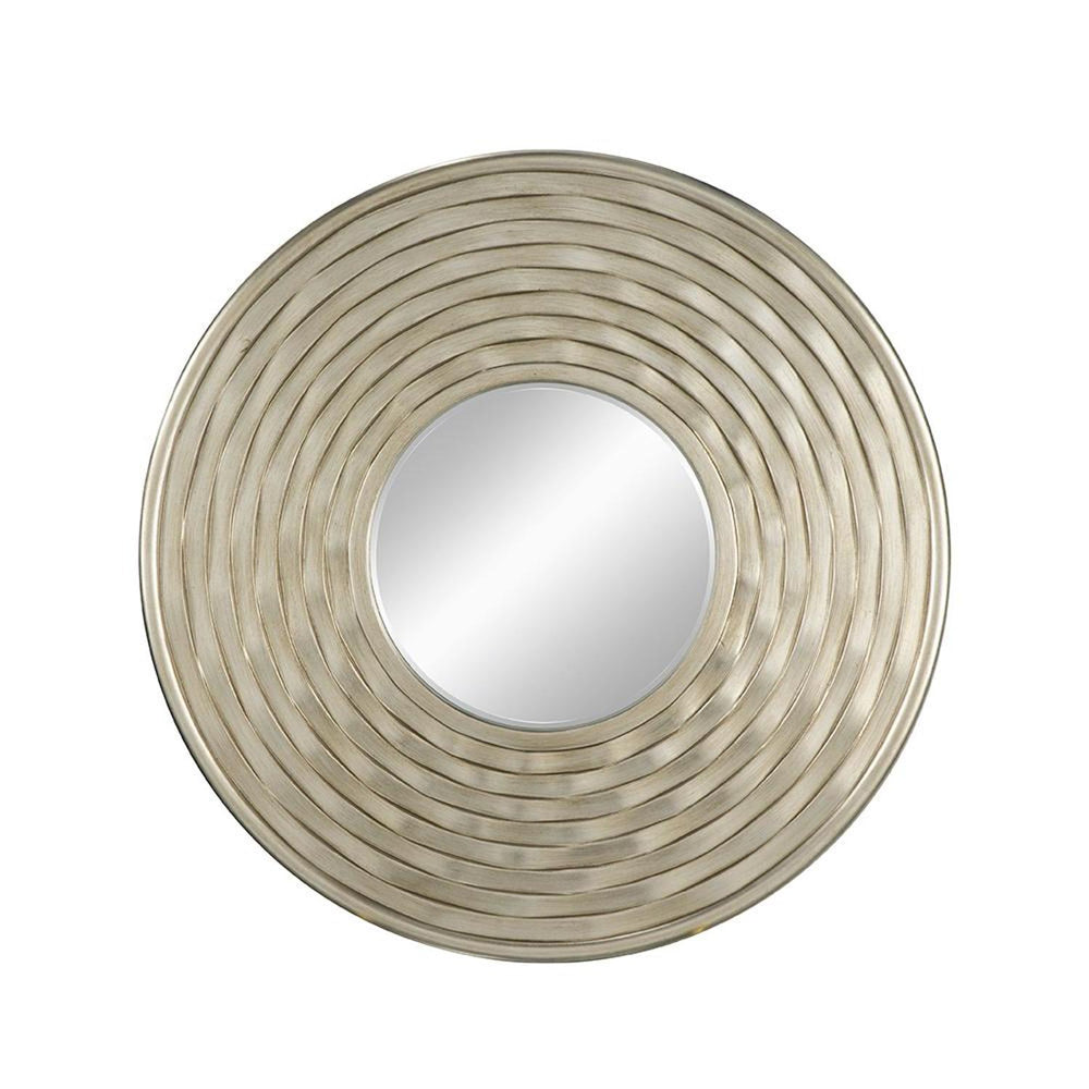 31" Silver Round Dimensional Thick Frame Accent Mirror - Homeroots - Flyclothing LLC