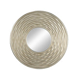 31" Silver Round Dimensional Thick Frame Accent Mirror - Homeroots - Flyclothing LLC
