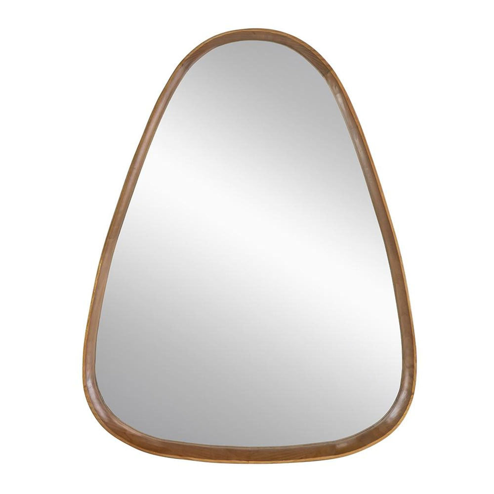 37" Brown Abstract Wood Framed Accent Mirror - Homeroots - Flyclothing LLC