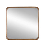 32" Brown Square Wood Framed Accent Mirror - Homeroots - Flyclothing LLC
