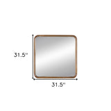 32" Brown Square Wood Framed Accent Mirror - Homeroots - Flyclothing LLC