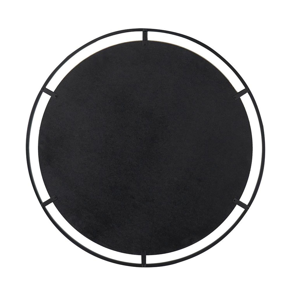 32" Black Round Iron Framed Accent Mirror - Homeroots - Flyclothing LLC