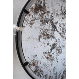 32" Black Round Iron Framed Accent Mirror - Homeroots - Flyclothing LLC