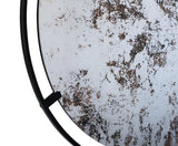 32" Black Round Iron Framed Accent Mirror - Homeroots - Flyclothing LLC
