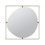 32" Gold Square Iron Framed Accent Mirror - Homeroots - Flyclothing LLC